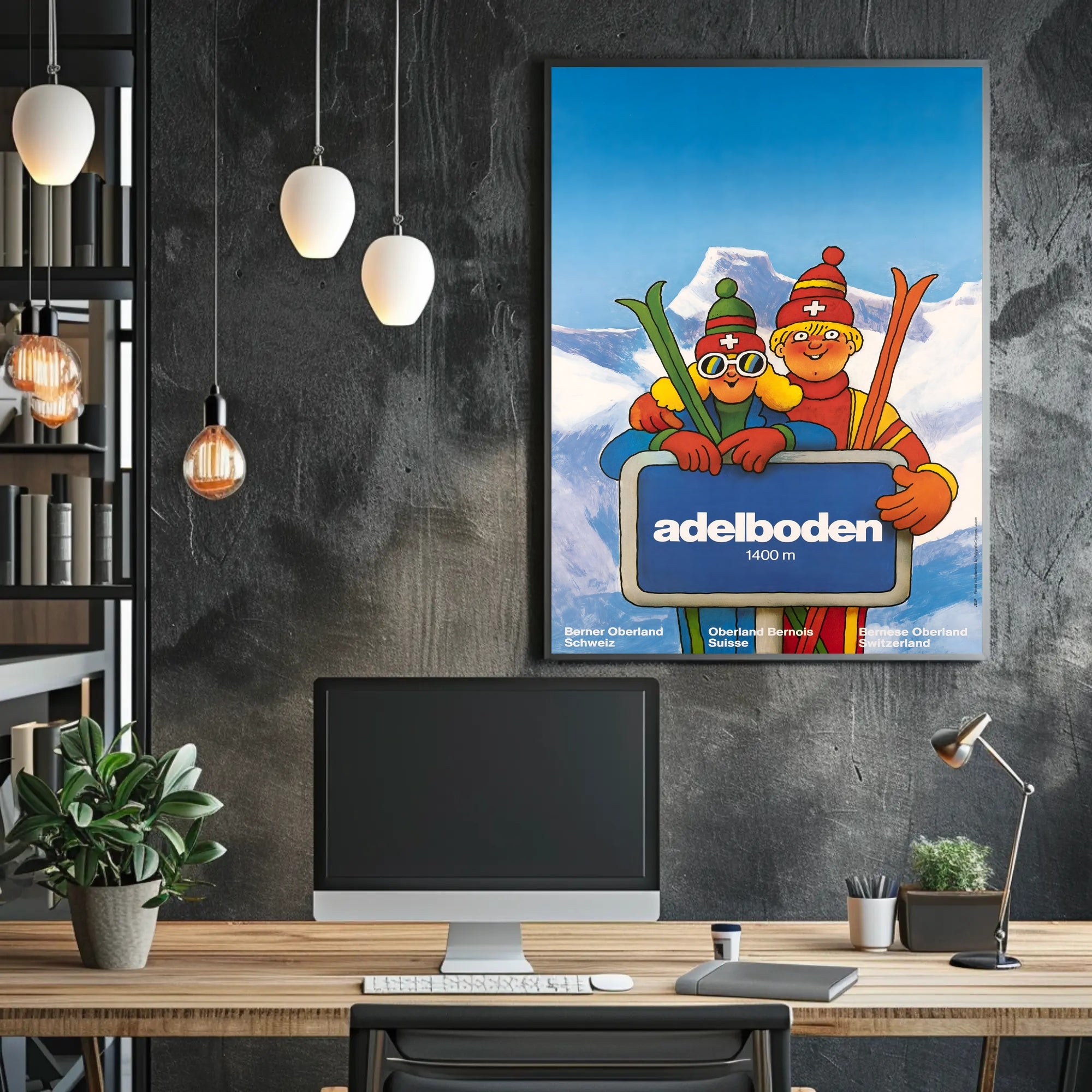 Winter Fun in Adelboden Poster PosterGoat