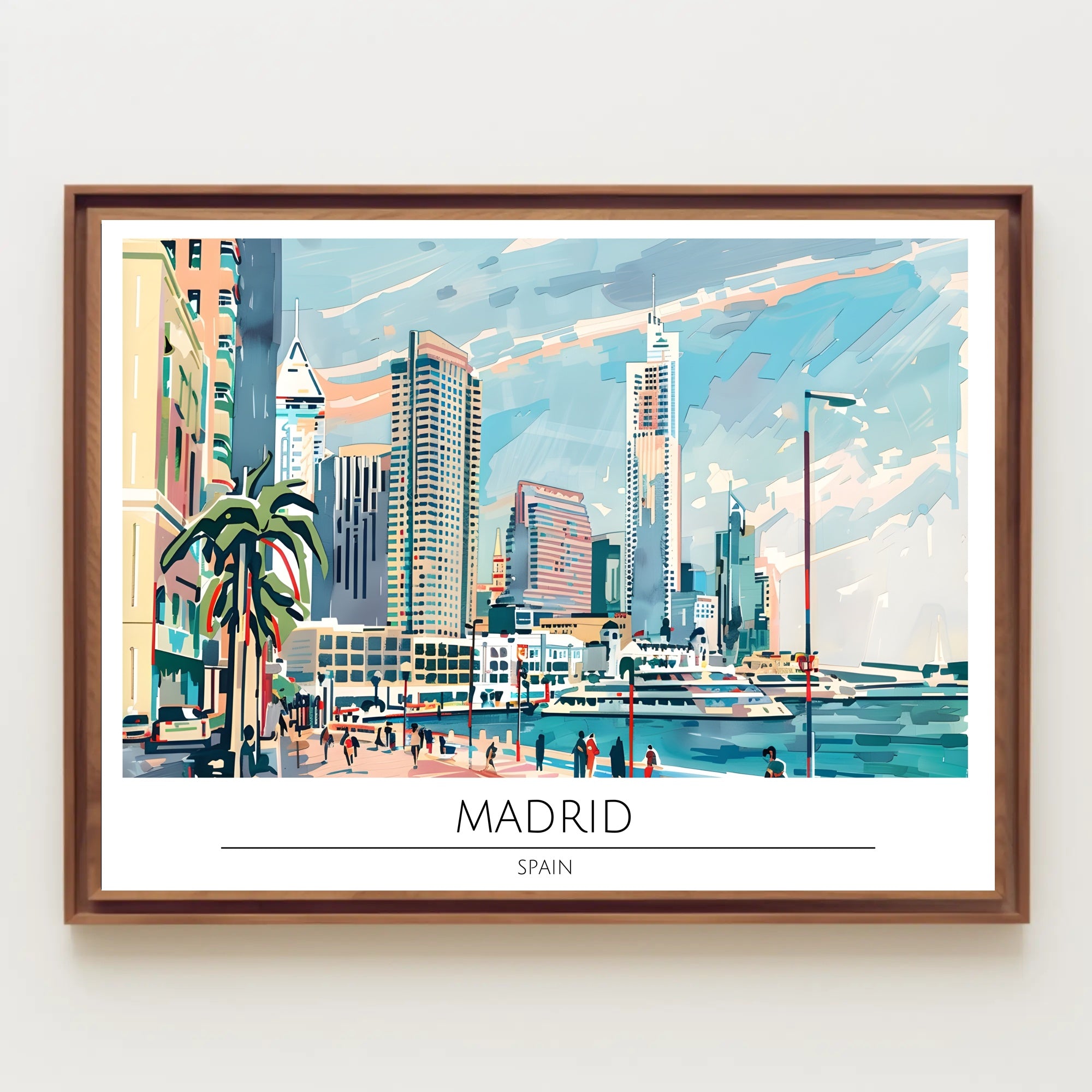 Vibrant Madrid Skyline Poster PosterGoat
