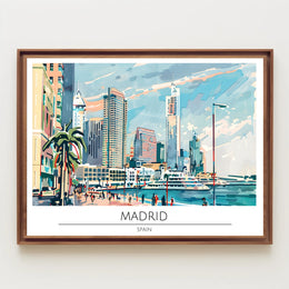 Vibrant Madrid Skyline Poster PosterGoat