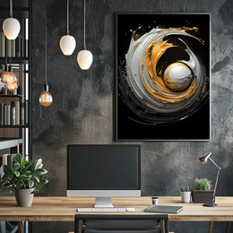 Swirling Cosmic Vortex Wall Art Abstract Poster