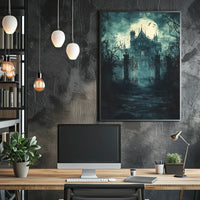 Gothic Mansion Victorian Era Scene Artistic Poster