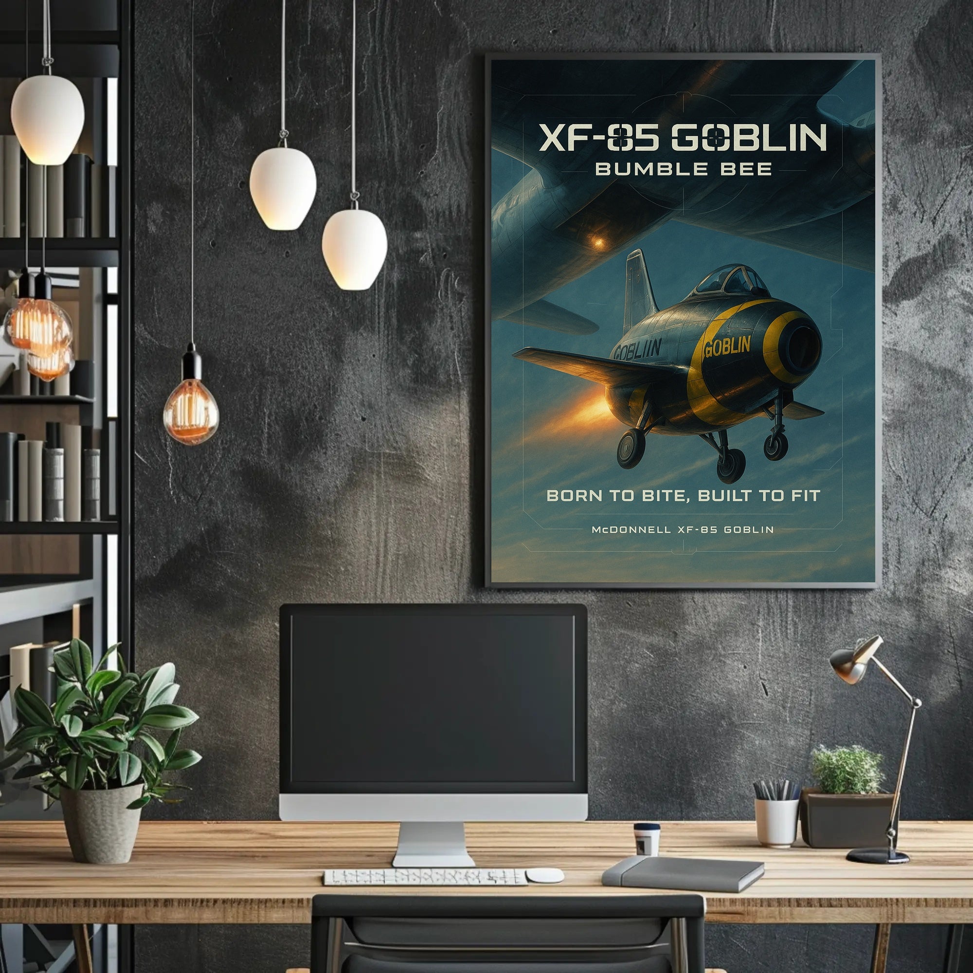 Stylized McDonnell XF-85 Goblin Experimental Jet Military Poster