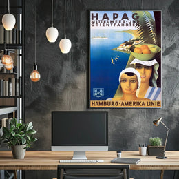 Hapag Mediterranean And Orient Cruises Poster