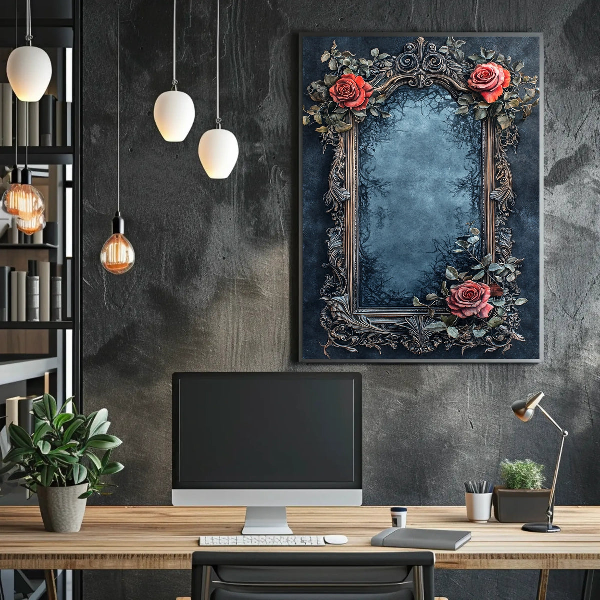 Ornate Botanical Frame Art: A Heritage Poster