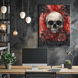 Skull And Roses Poster