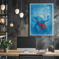 Winter Joy with Elephant Poster