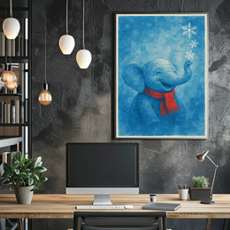 Winter Joy with Elephant Poster