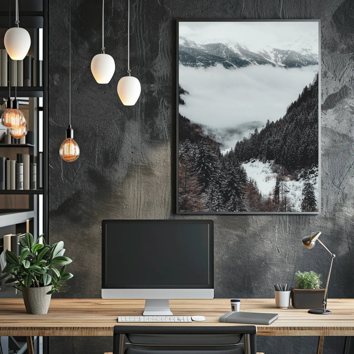 Breathtaking Winter Landscape Photorealistic National Park Poster