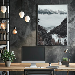 Breathtaking Winter Landscape Photorealistic National Park Poster