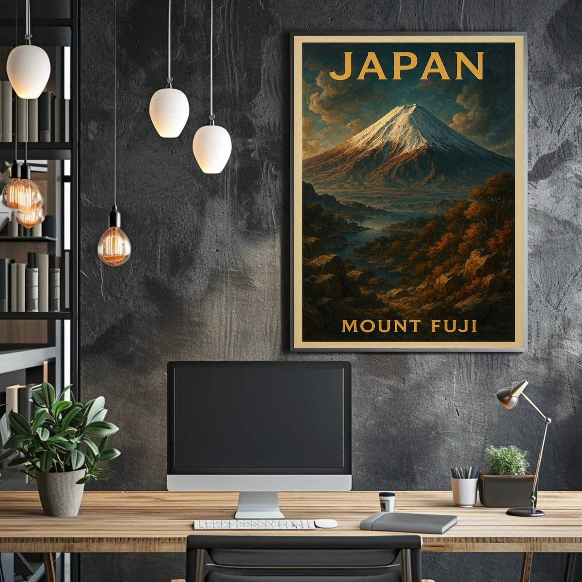 Mount Fuji Travel Adventure Vintage Poster