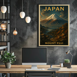 Mount Fuji Travel Adventure Vintage Poster
