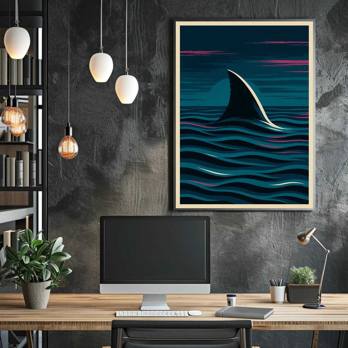 Shark Fin At Dusk Poster