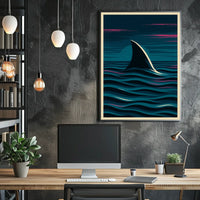Shark Fin At Dusk Poster