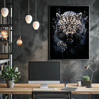 Fierce Leopard Art Poster: Dynamic Wild Energy