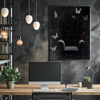 Dark Throne with Butterflies: Fantasy or Mythology Poster PosterGoat