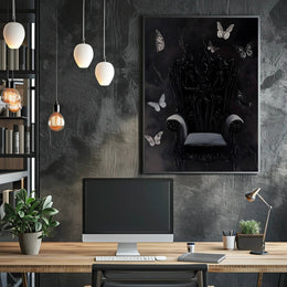 Dark Throne with Butterflies: Fantasy or Mythology Poster PosterGoat