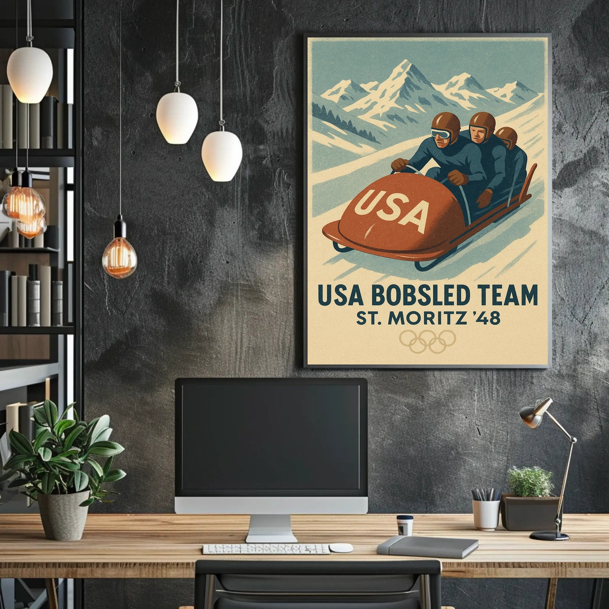 USA Bobsled Team St. Moritz 48 Poster