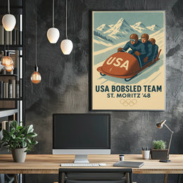 USA Bobsled Team St. Moritz 48 Poster