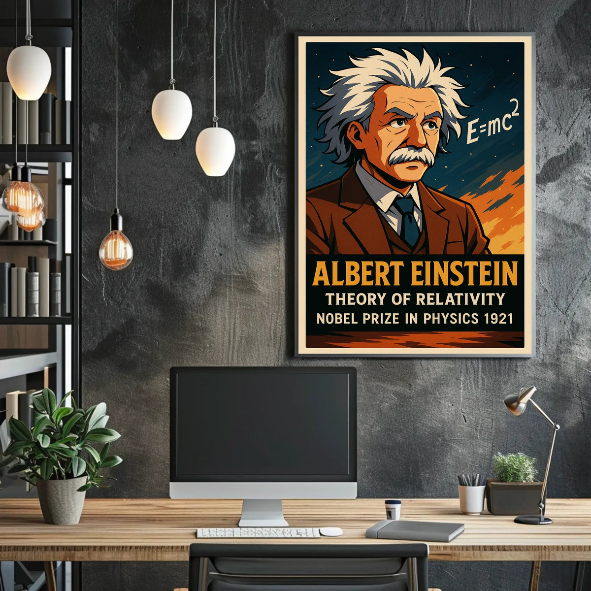 Einstein Relativity Modern Scenic Science Poster