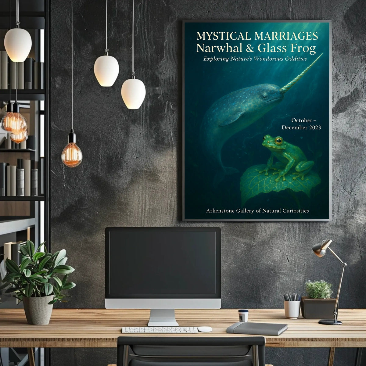 Mystical Marriages Narwhal Glass Frog Poster