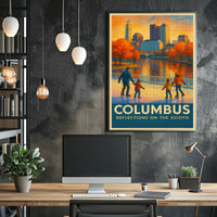 Columbus Reflections On The Scioto Poster
