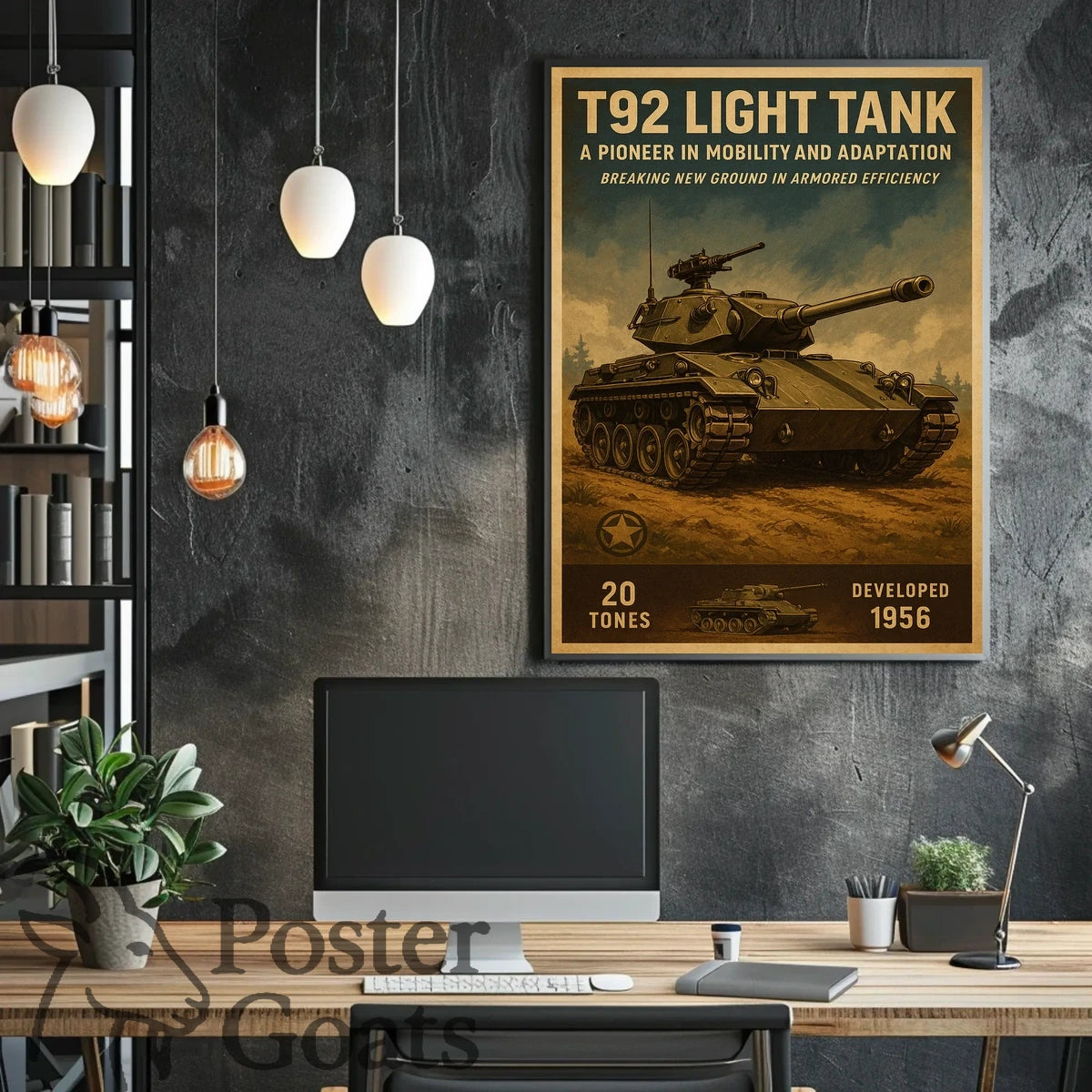 T92 Light Tank Vintage Military Recruitment Poster