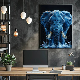Majestic Elephant In Water Poster