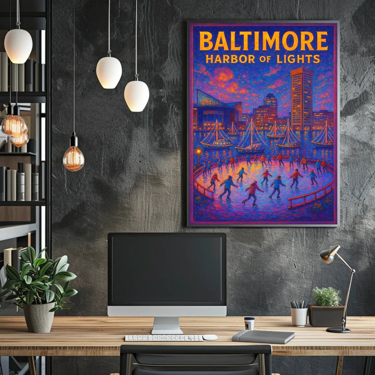Baltimore Harbor Of Lights Poster