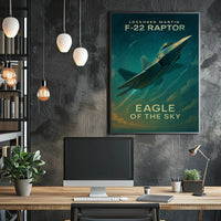 Eagle of the Sky F22 Raptor Poster for Aviation Enthusiasts
