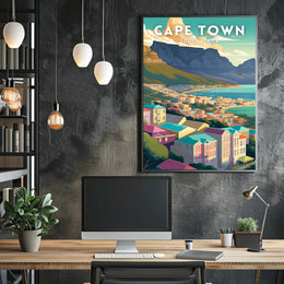 Cape Town Scenic Retro Travel Poster