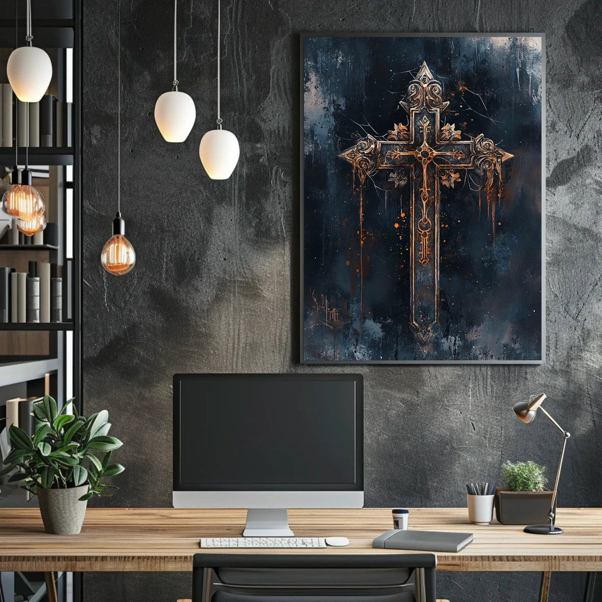 Intricate Gothic Design Cross Cultural Heritage Poster