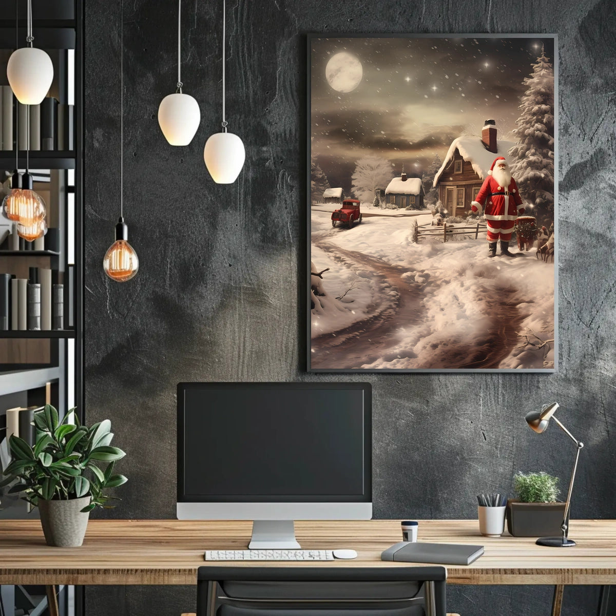 Winter Wonderland With Santa Poster
