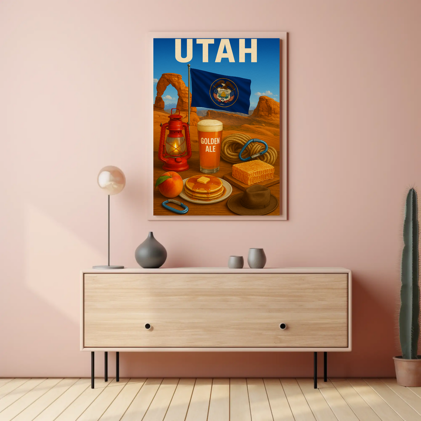 Utah Delicate Arch Pancakes Flag Ale Travel Poster