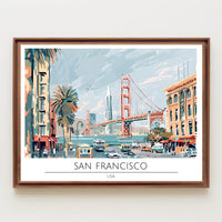 San Francisco Scenic Illustration Poster PosterGoat