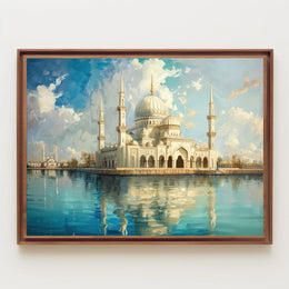 Majestic Mosque by the Water Poster