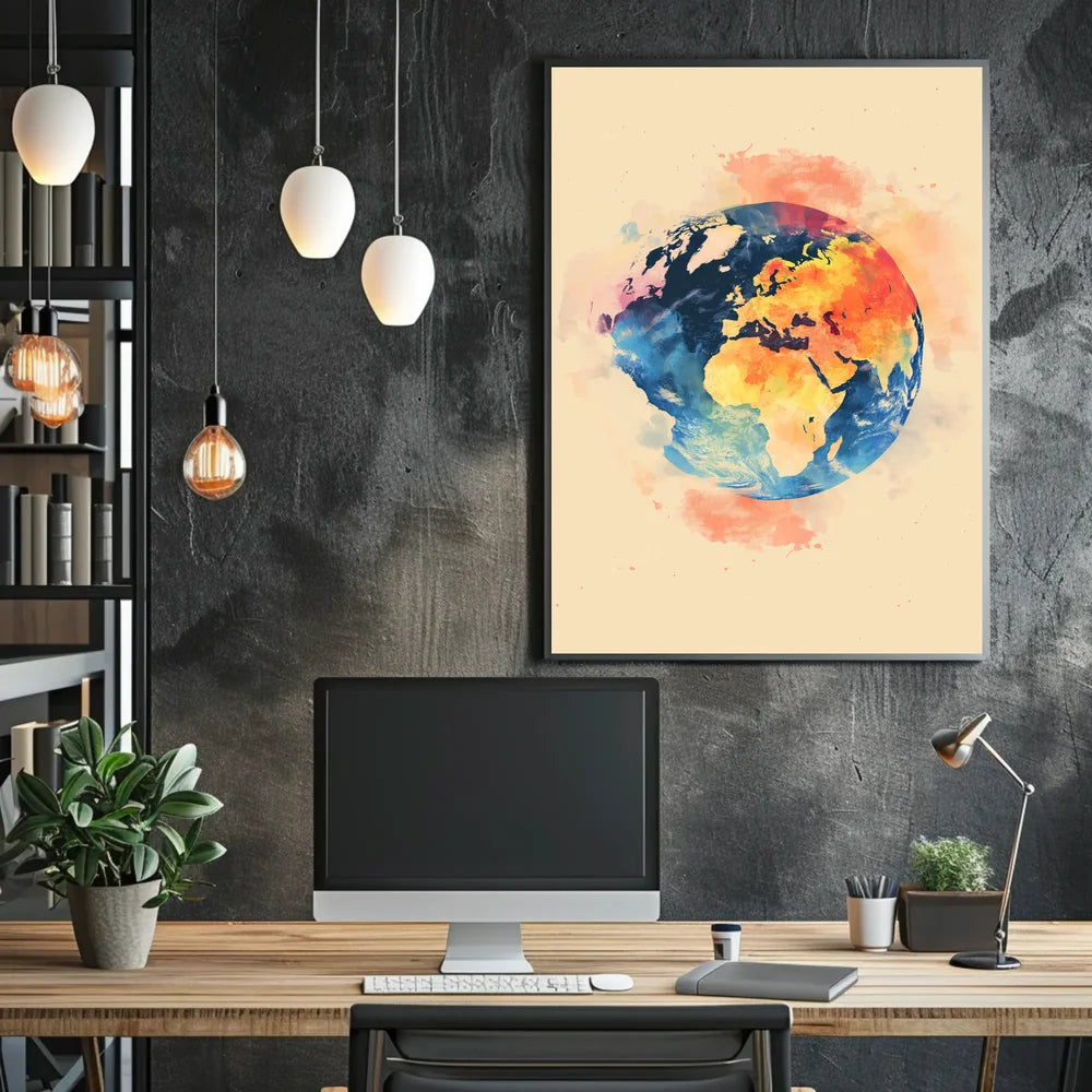 Vibrant Futuristic Cityscape Art Poster