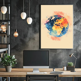 Vibrant Futuristic Cityscape Art Poster