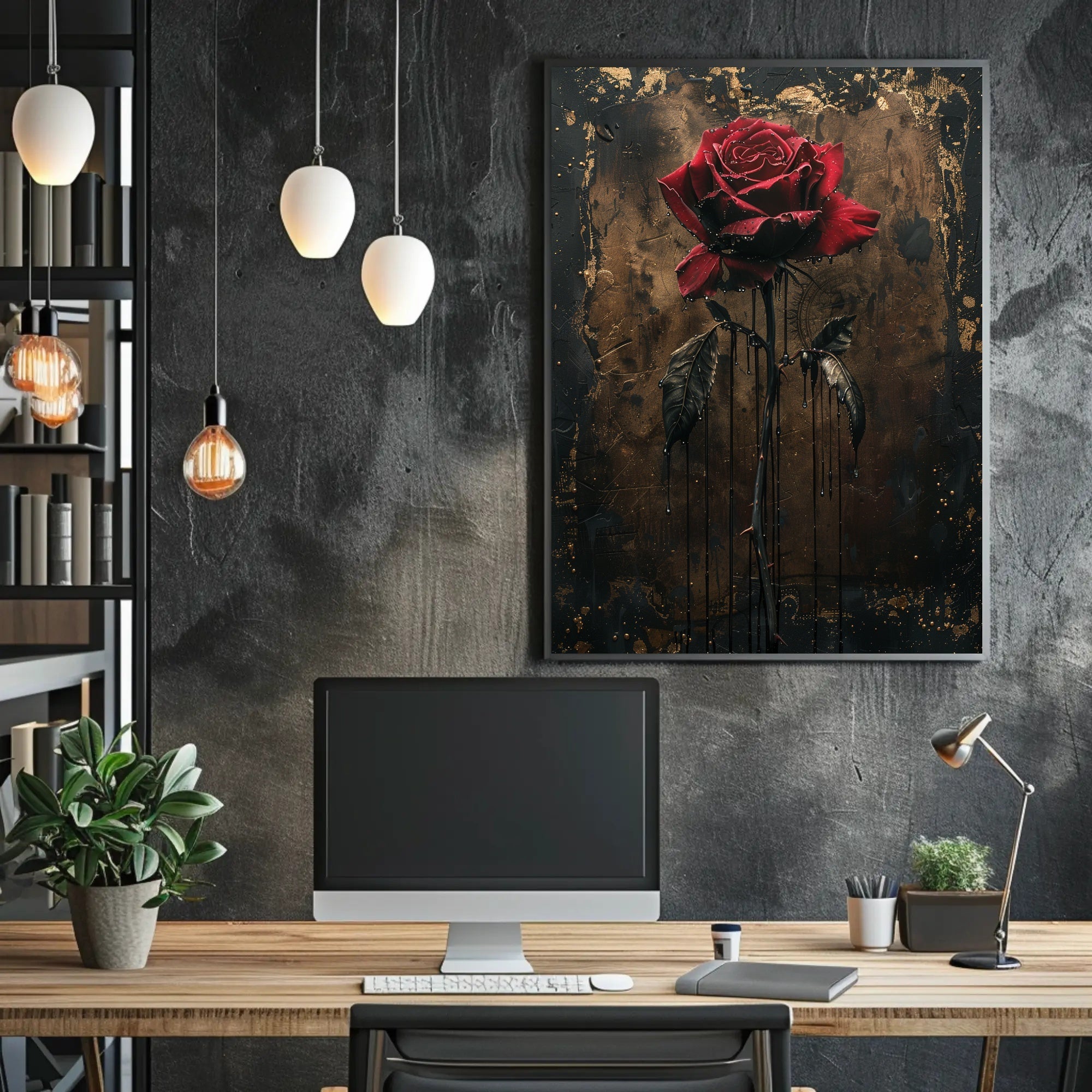 Striking Gothic Rose Art in Abstract or Artistic Poster PosterGoat