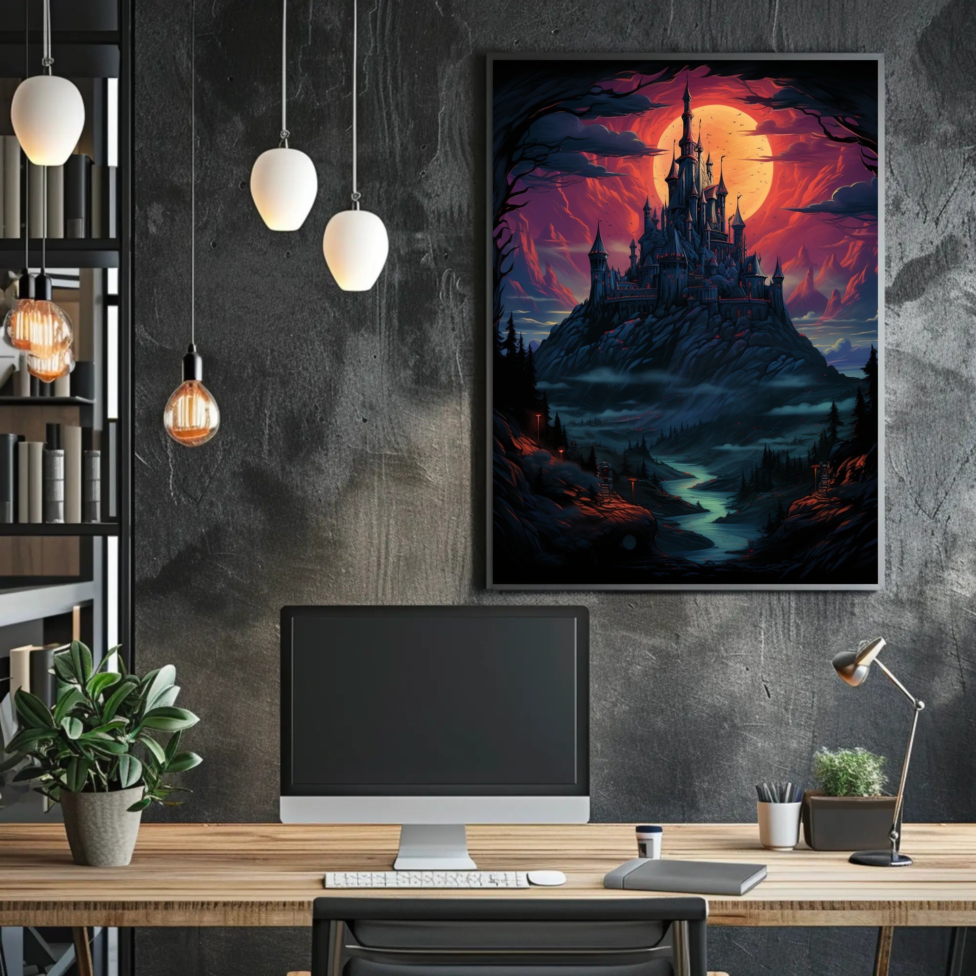 Enchanted Castle At Dusk Poster