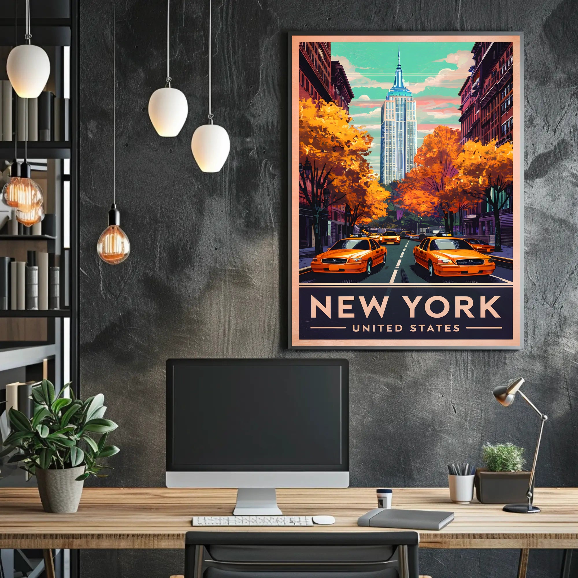 New York City Autumn Scene Poster