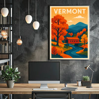 Autumn Vermont Rustic Wanderlust Poster