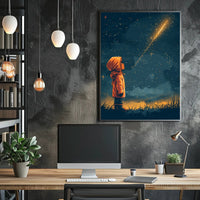 Dreamy Child Gazes at Stars Space or Astronomy Poster PosterGoat