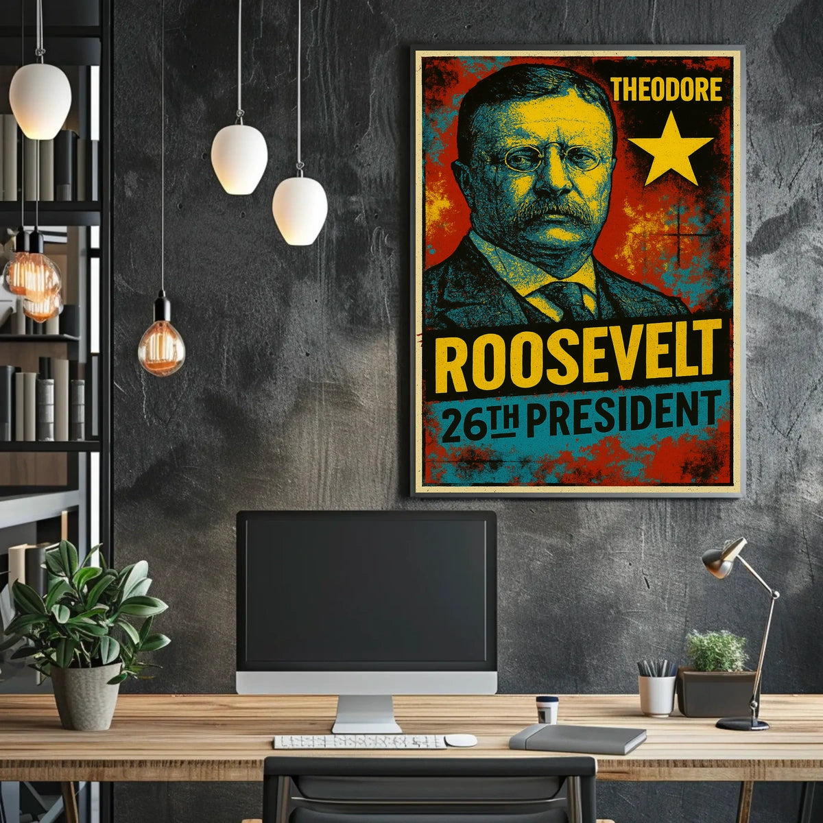 Theodore Roosevelt 26th President of the United States Graffiti Pop Art Poster