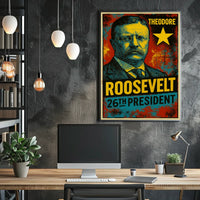 Theodore Roosevelt 26th President of the United States Graffiti Pop Art Poster