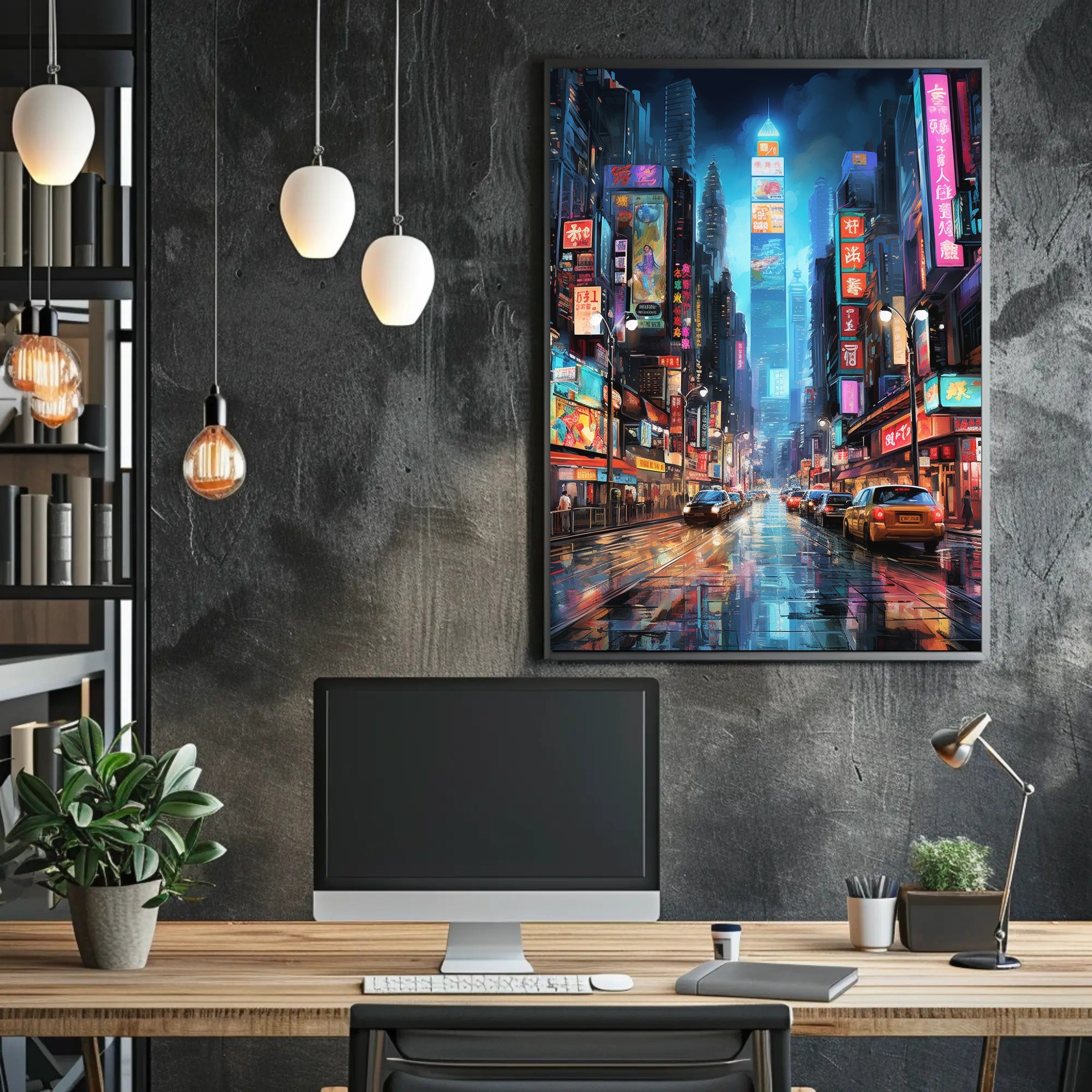 Futuristic Cyberpunk Asian Metropolis Sci-Fi Poster