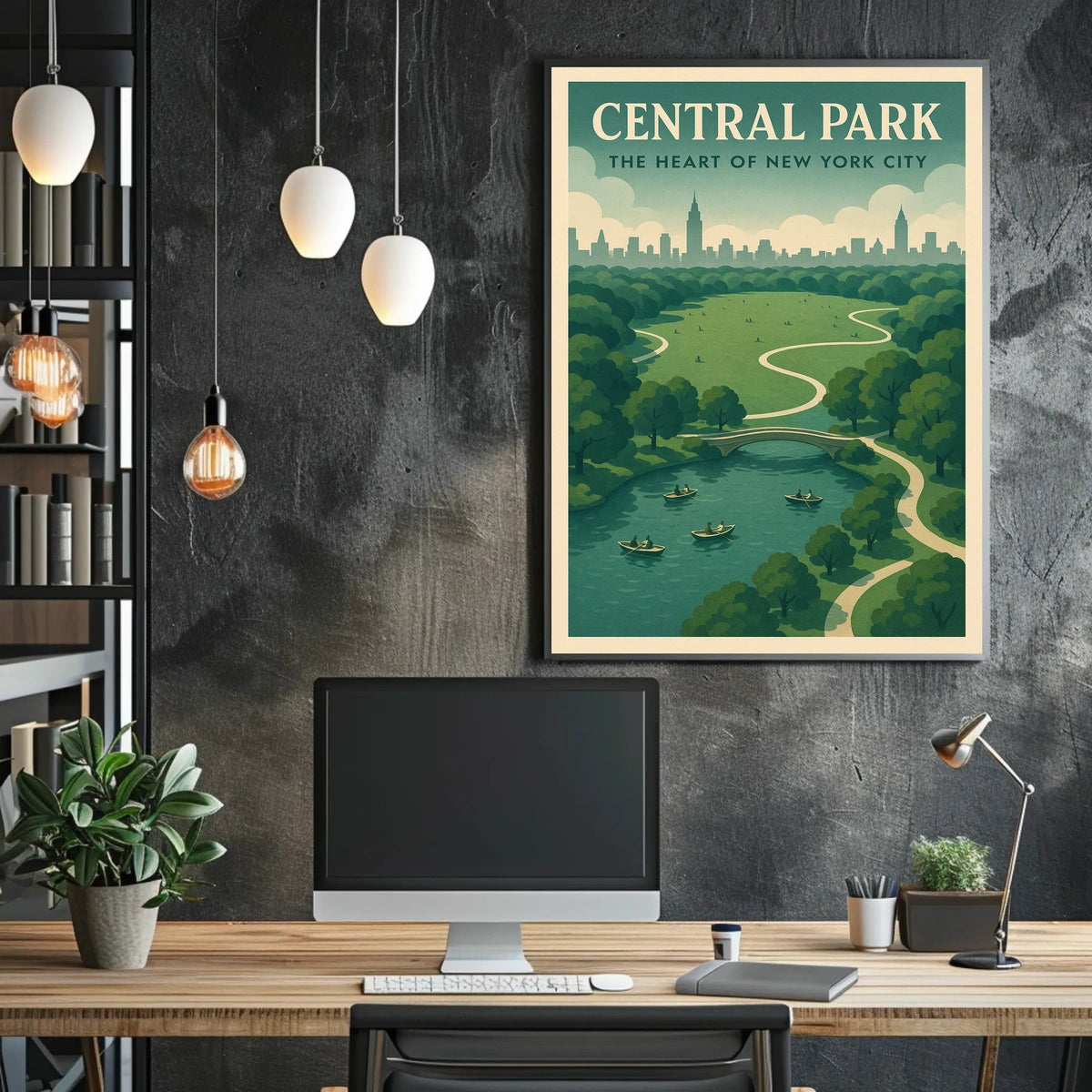 Central Park Skyline Art Travel Poster