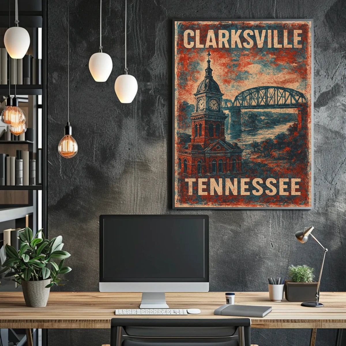 Clarksville Cultural Heritage Vintage Collector Poster