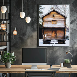 Rustic Winter Cabin Poster