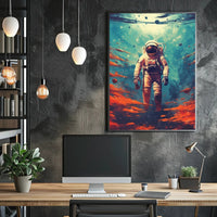 Astronaut in Cosmic Waters Poster