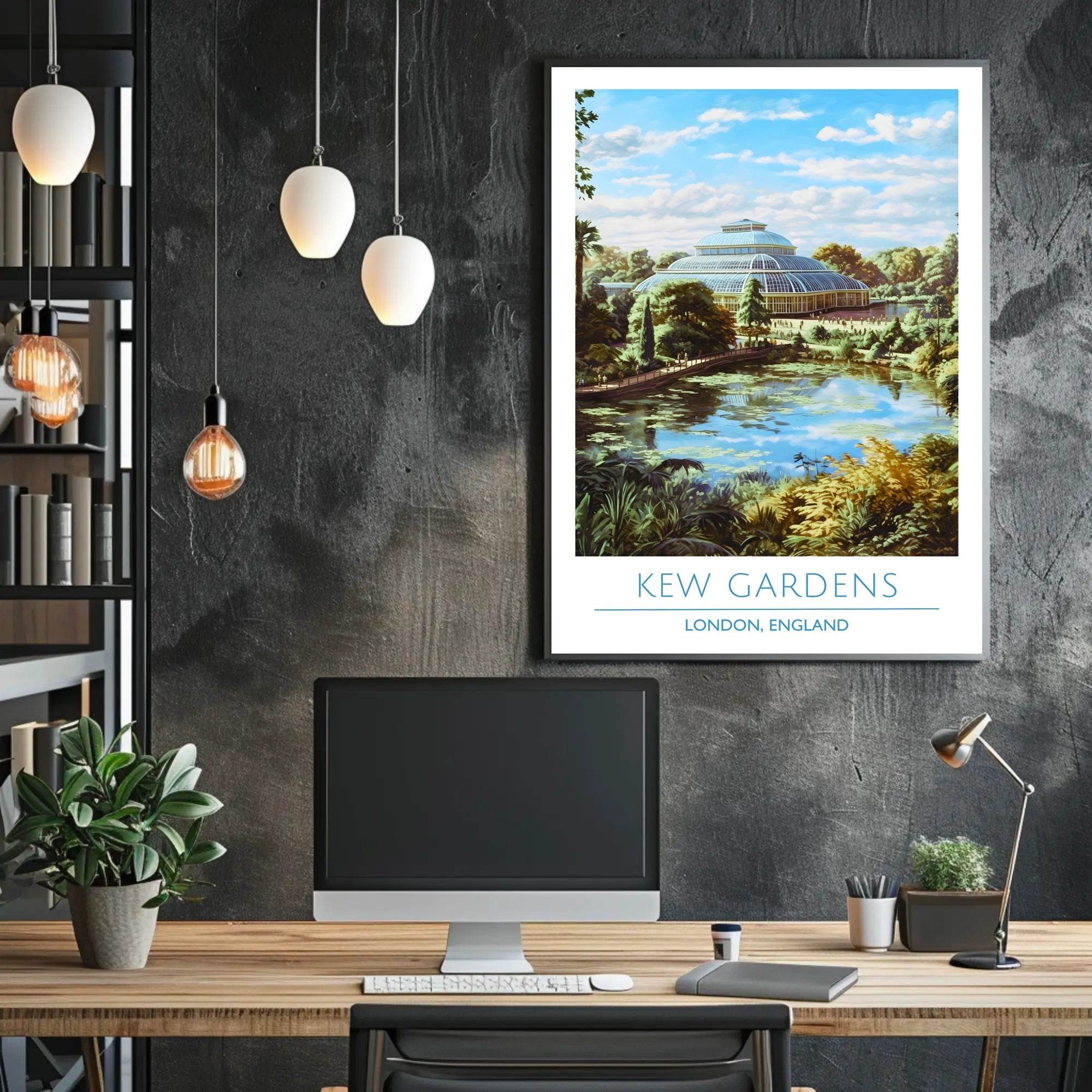 Kew Gardens London Vintage Travel Poster